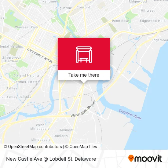 New Castle Ave @ Lobdell St map