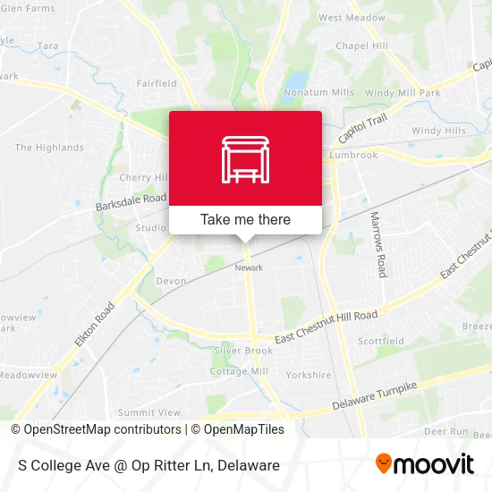 S College Ave @ Op Ritter Ln map