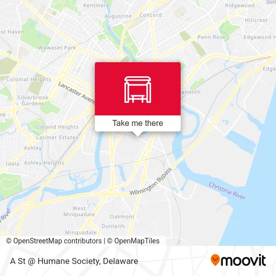 A St @ Humane Society map