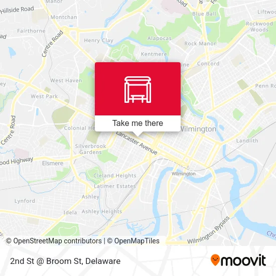2nd St @ Broom St map