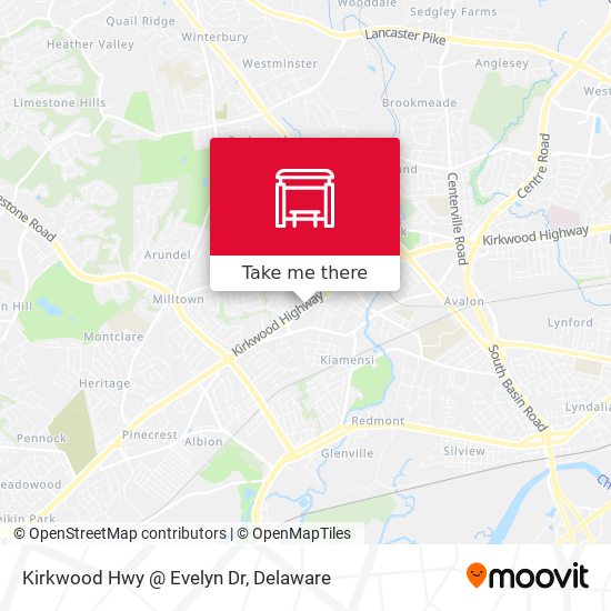 Kirkwood Hwy @ Evelyn Dr map