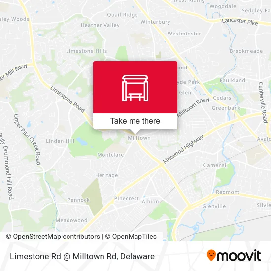 Limestone Rd @ Milltown Rd map