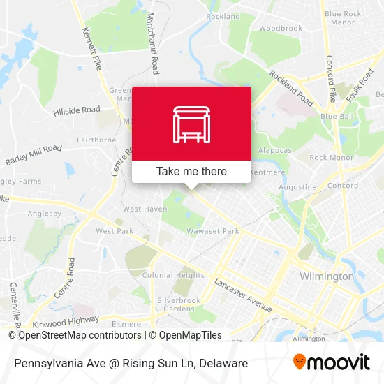 Pennsylvania Ave @ Rising Sun Ln map