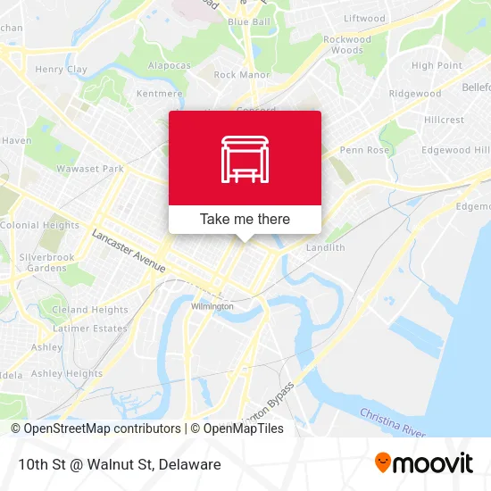 Mapa de 10th St @ Walnut St