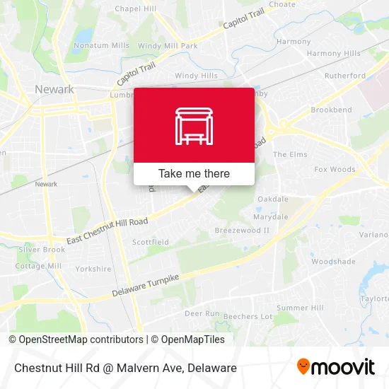 Mapa de Chestnut Hill Rd @ Malvern Ave