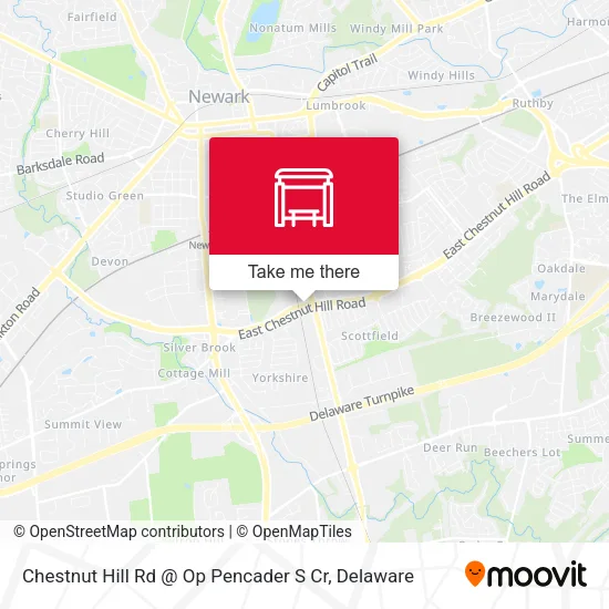 Chestnut Hill Rd @ Op Pencader S Cr map