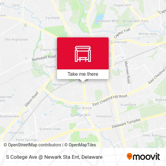 S College Ave @ Newark Sta Ent map