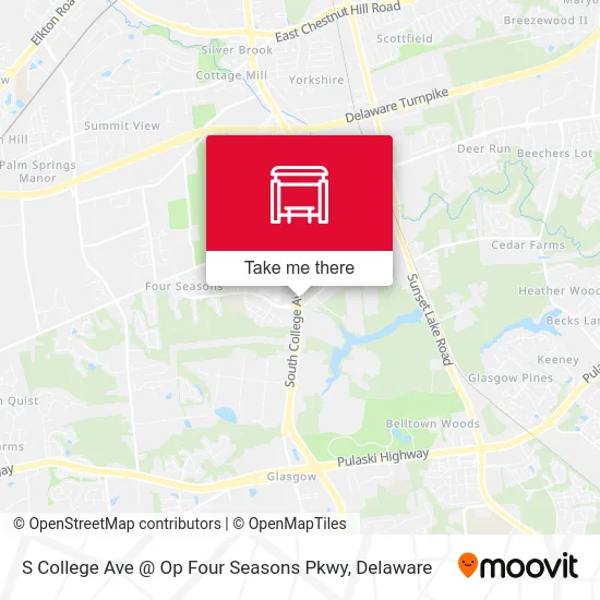 S College Ave @ Op Four Seasons Pkwy map