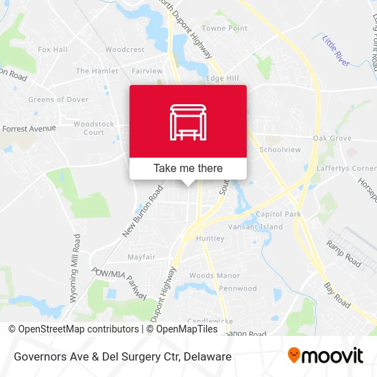 Governors Ave & Del Surgery Ctr map