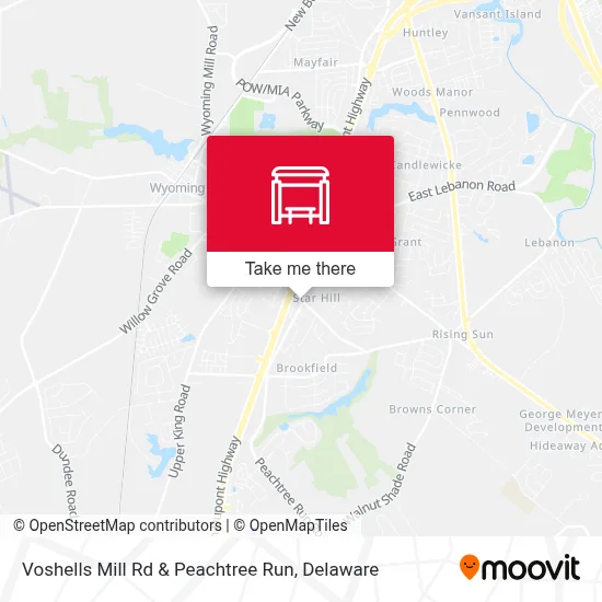 Voshells Mill Rd & Peachtree Run map