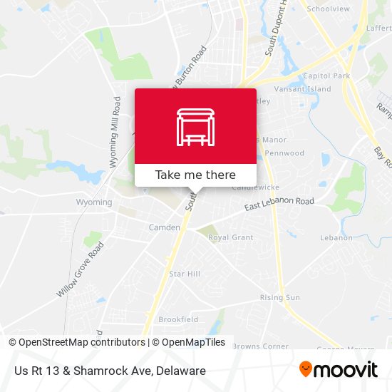 Us Rt 13 & Shamrock Ave map