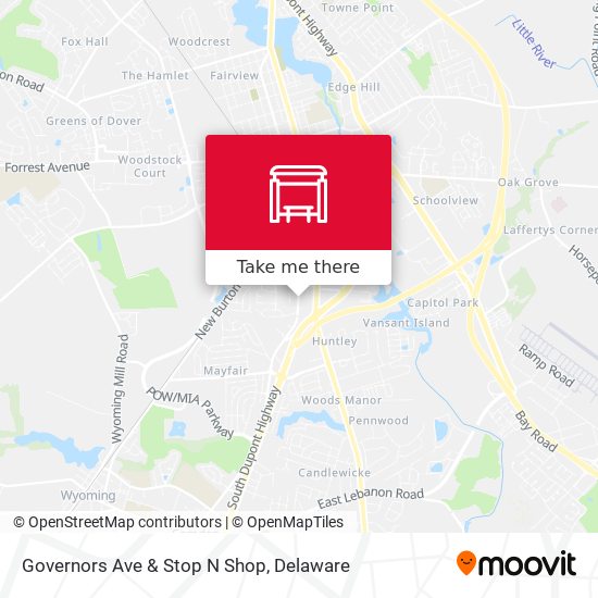 Governors Ave & Stop N Shop map
