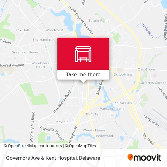 Governors Ave & Kent Hospital map