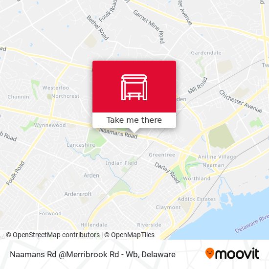 Naamans Rd @Merribrook Rd - Wb map