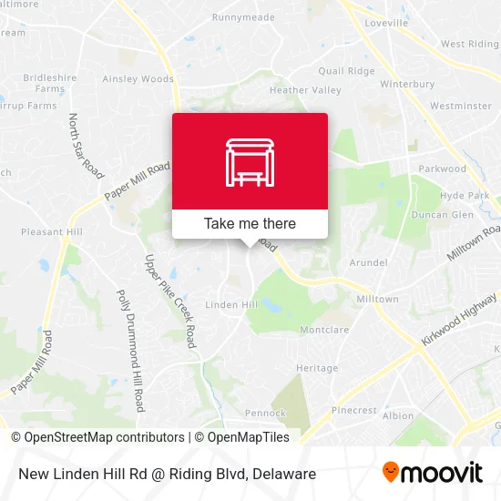 Mapa de New Linden Hill Rd @ Riding Blvd