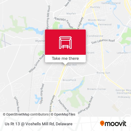 Mapa de Us Rt 13 @ Voshells Mill Rd