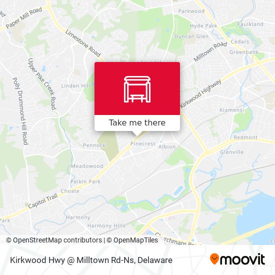 Kirkwood Hwy @ Milltown Rd-Ns map