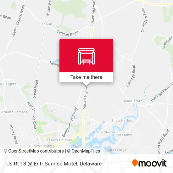 Mapa de Us Rt 13 @ Entr Sunrise Motel
