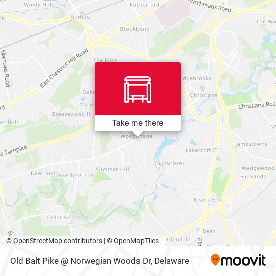 Mapa de Old Balt Pike @  Norwegian Woods Dr