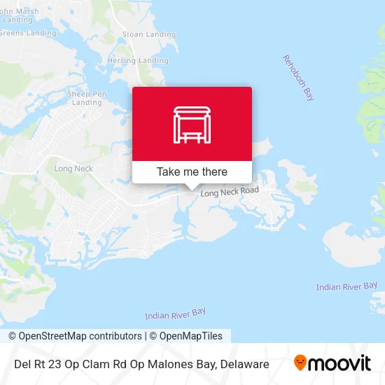 Del Rt 23 Op Clam Rd Op Malones Bay map