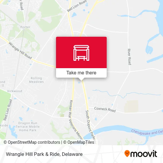 Wrangle Hill Park & Ride map