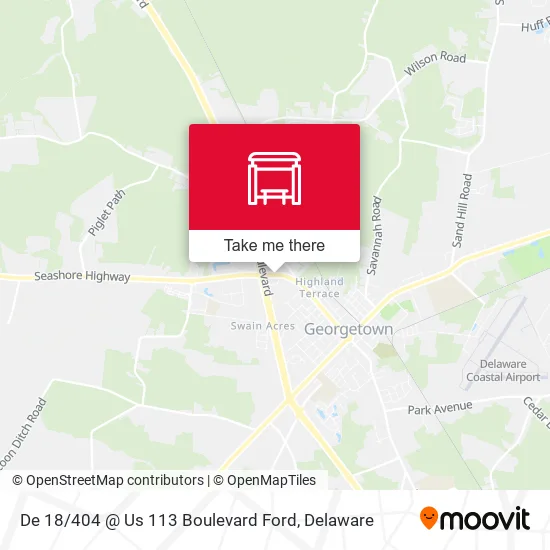 Mapa de De 18 / 404 @ Us 113 Boulevard Ford