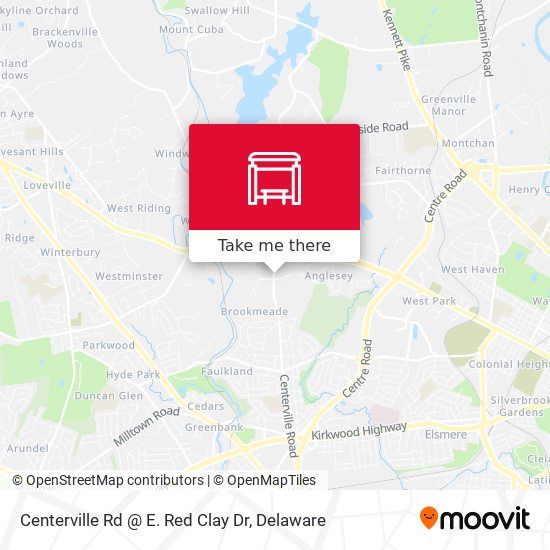 Centerville Rd @ E. Red Clay Dr map