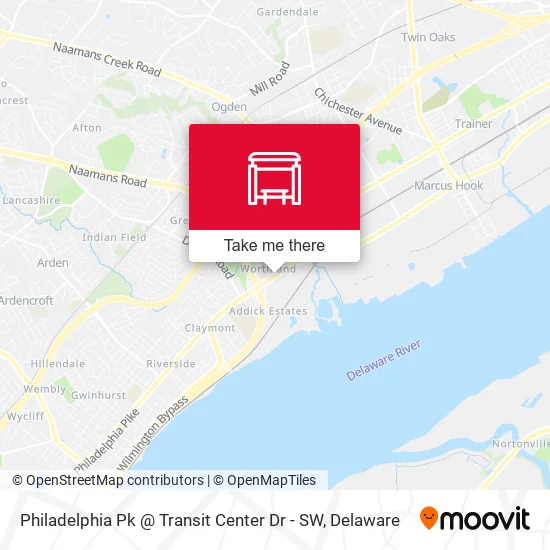 Philadelphia Pk @ Transit Center Dr - SW map