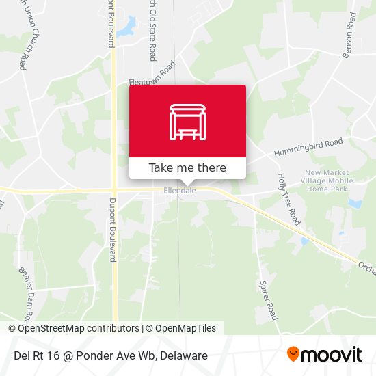 Del Rt 16 @ Ponder Ave Wb map