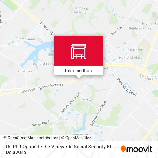Mapa de Us Rt 9 Opposite the Vineyards Social Security Eb