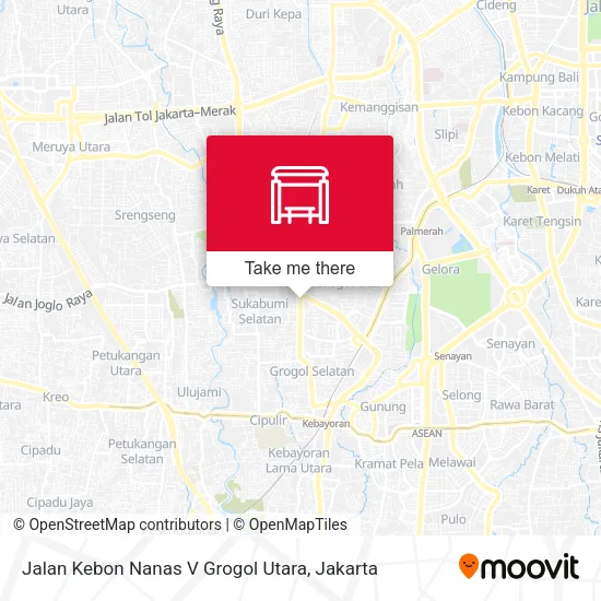 Jalan Kebon Nanas V Grogol Utara map