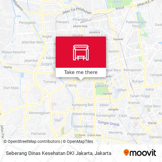 Seberang Dinas Kesehatan DKI Jakarta map