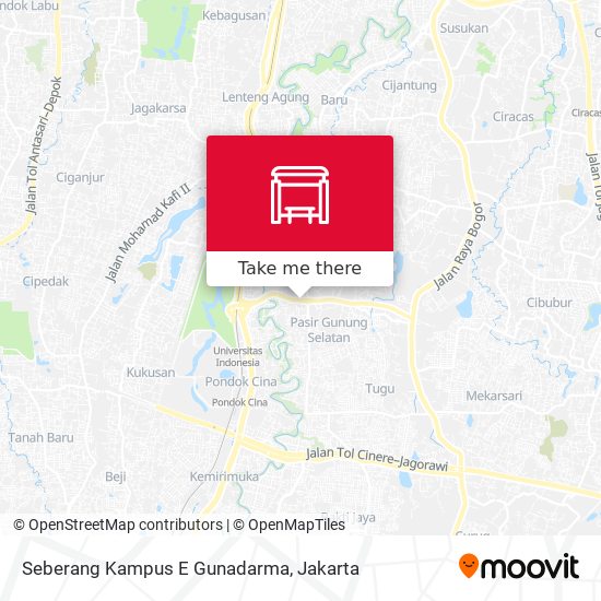 Seberang Kampus E Gunadarma map