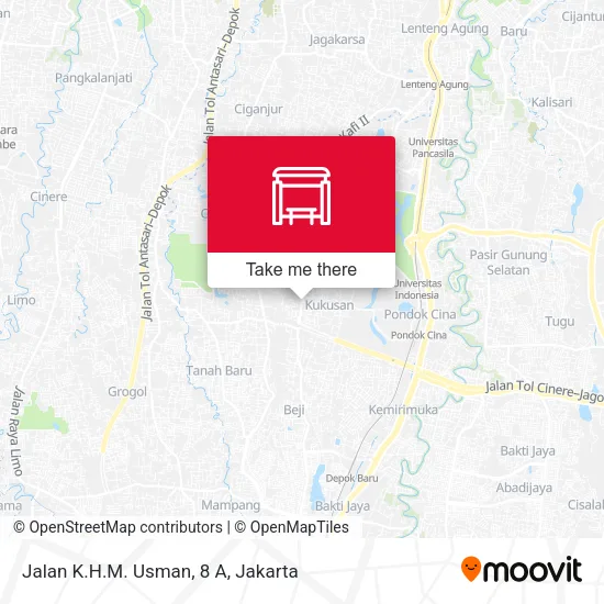 Jalan K.H.M. Usman, 8 A map