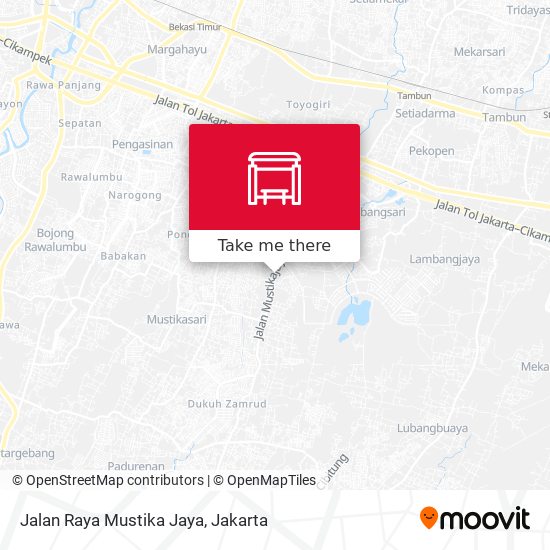 Jalan Raya Mustika Jaya map