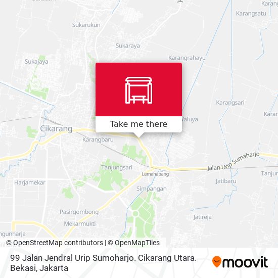 99 Jalan Jendral Urip Sumoharjo. Cikarang Utara. Bekasi map