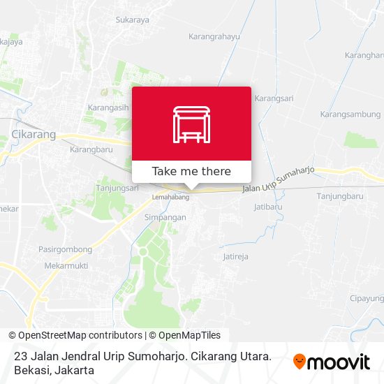 23 Jalan Jendral Urip Sumoharjo. Cikarang Utara. Bekasi map