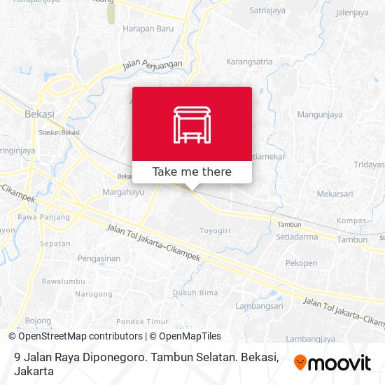 9 Jalan Raya Diponegoro. Tambun Selatan. Bekasi map
