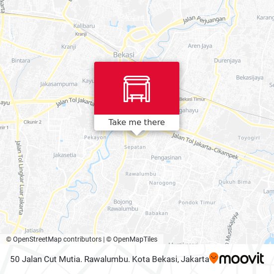 50 Jalan Cut Mutia. Rawalumbu. Kota Bekasi map