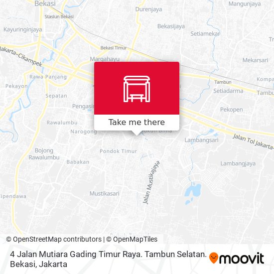 4 Jalan Mutiara Gading Timur Raya. Tambun Selatan. Bekasi map