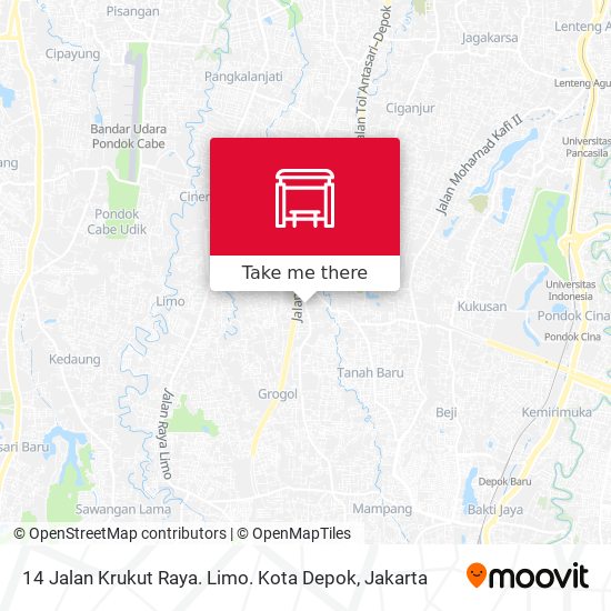 14 Jalan Krukut Raya. Limo. Kota Depok map