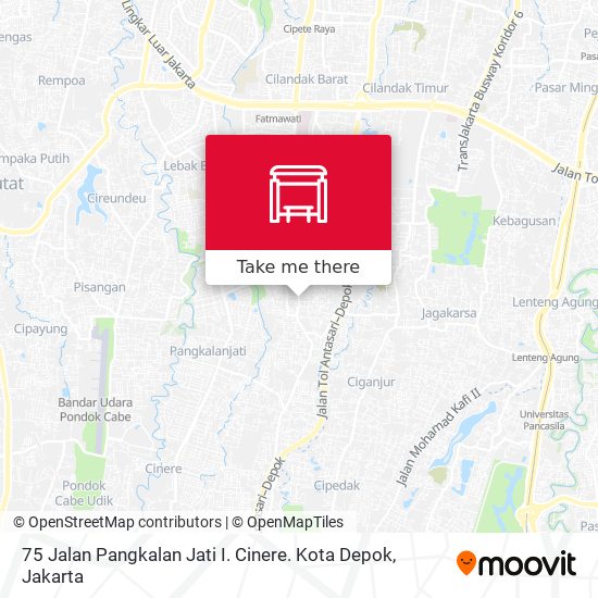 75 Jalan Pangkalan Jati I. Cinere. Kota Depok map