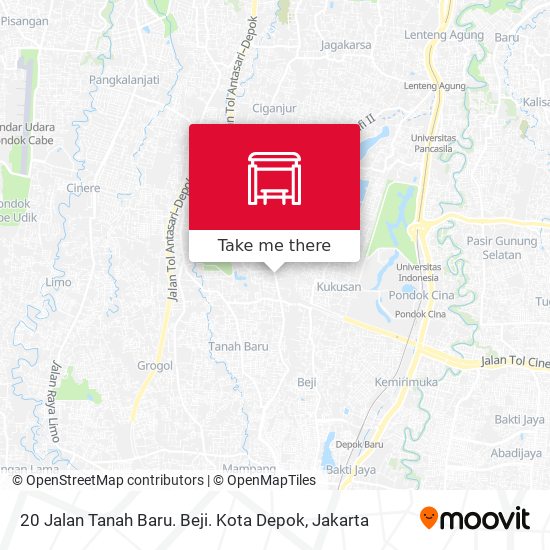 20 Jalan Tanah Baru. Beji. Kota Depok map