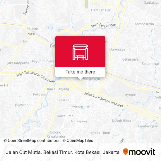 Jalan Cut Mutia. Bekasi Timur. Kota Bekasi map