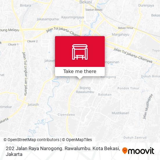 202 Jalan Raya Narogong. Rawalumbu. Kota Bekasi map