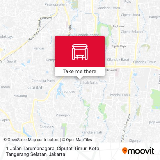 1 Jalan Tarumanagara. Ciputat Timur. Kota Tangerang Selatan map