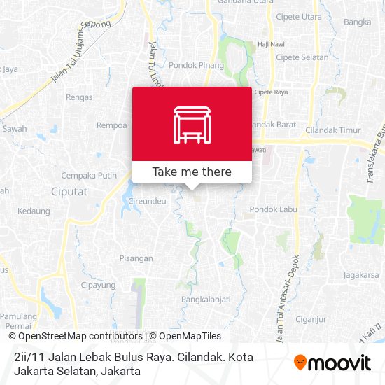 2ii / 11 Jalan Lebak Bulus Raya. Cilandak. Kota Jakarta Selatan map