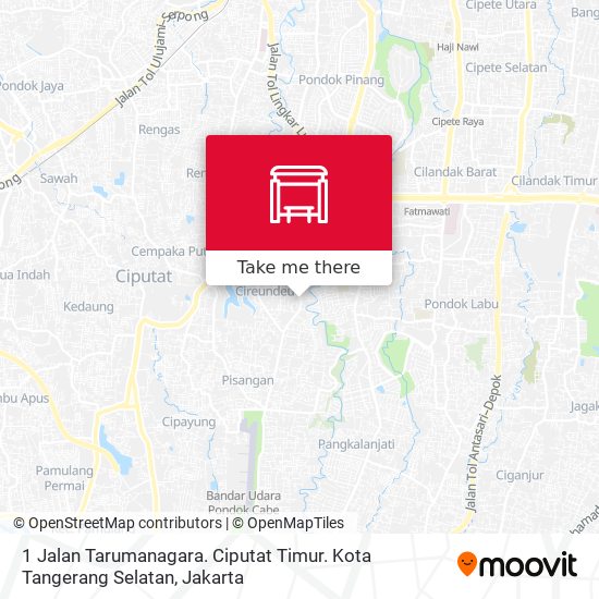 1 Jalan Tarumanagara. Ciputat Timur. Kota Tangerang Selatan map
