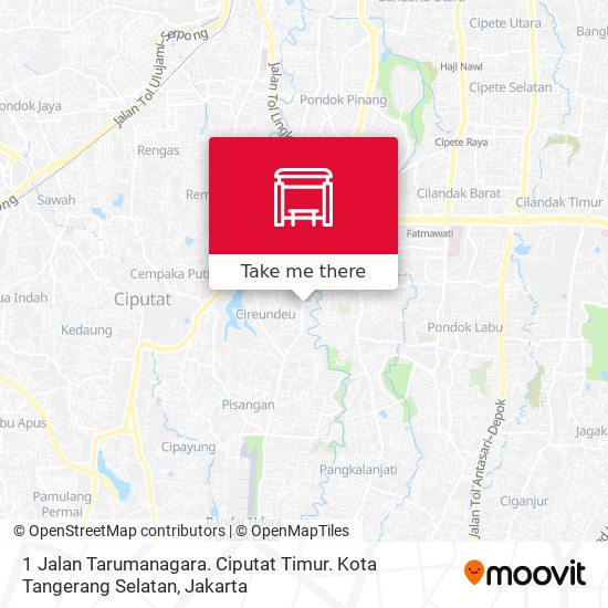1 Jalan Tarumanagara. Ciputat Timur. Kota Tangerang Selatan map