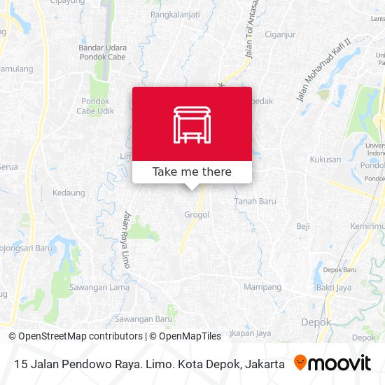 15 Jalan Pendowo Raya. Limo. Kota Depok map
